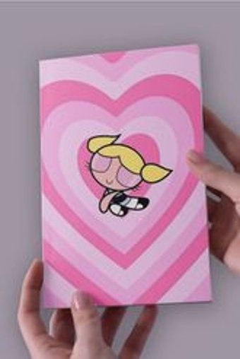 Namgo A5 24 Yaprak Çizgisiz Dikişli Karton Kapak 1 Adet Powerpuff Girls Okul Defteri Pembe
