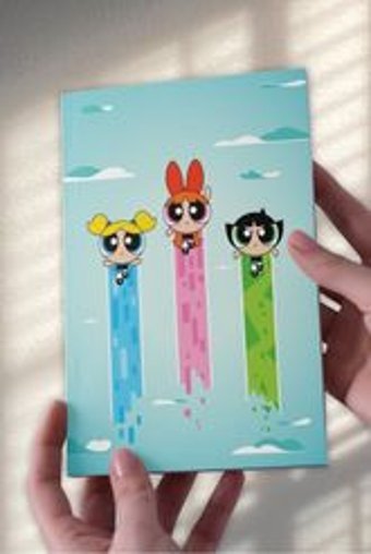 Namgo A5 24 Yaprak Çizgisiz Dikişli Karton Kapak 1 Adet Powerpuff Girls Okul Defteri Mavi