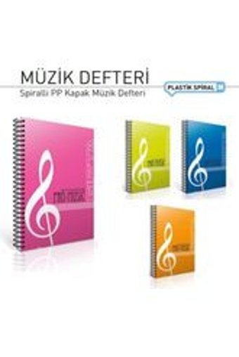 Gıpta A4 60 Yaprak Müzik Defteri Telli Sert Kapak 1 Adet Sol Anahtarı Okul Defteri