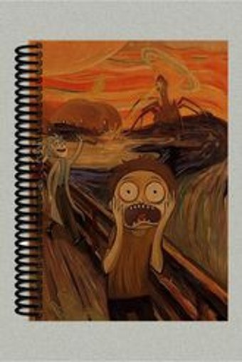 Namgo A5 100 Yaprak Çizgisiz Dikişli Karton Kapak 1 Adet Rick and Morty Okul Defteri Mor