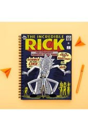 Lucidum A5 100 Yaprak Çizgisiz Telli Karton Kapak 1 Adet Rick and Morty Okul Defteri Mor