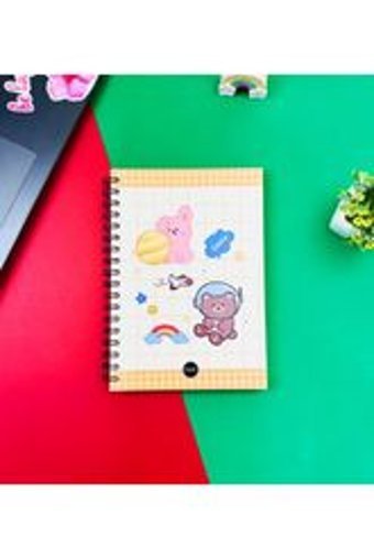 Gift Moda A5 200 Yaprak Çizgisiz Telli Sert Kapak 1 Adet Bear Cute Okul Defteri