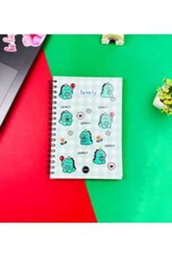 Gift Moda A5 200 Yaprak Çizgisiz Telli Sert Kapak 1 Adet Dino Lovely Okul Defteri