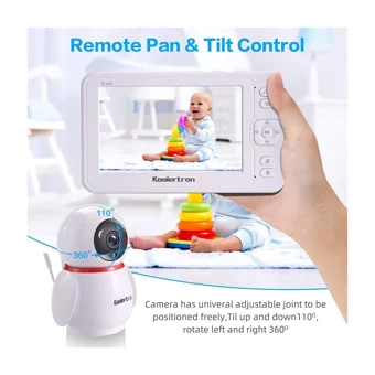 Koolertron Koolertron Hareket Sensörlü Gece Görüşlü Dijital 5 inç Ekranlı Kablosuz Full HD IP Bebek Kamerası