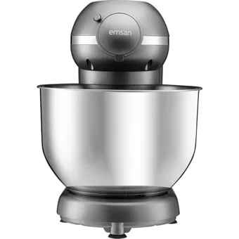 Emsan Bella Gusto Comfort Aliminyum Döküm 1300 W 5.5 lt Stand Hamur Yoğurma ve Mutfak Şefi Gri