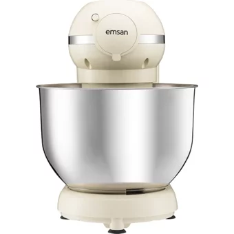 Emsan Bella Gusto Comfort Aliminyum Döküm 1300 W 5.5 lt Stand Hamur Yoğurma ve Mutfak Şefi Krem