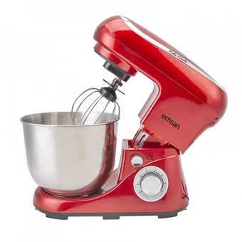 Emsan Bella Gusto Aliminyum Döküm 1300 W 5 lt Stand Hamur Yoğurma ve Mutfak Şefi Kırmızı