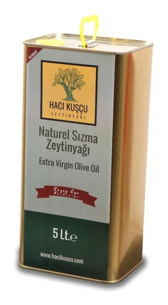 Hacı Kuşçu Natural Organik Polifenollü Soğuk Sıkım Teneke Sızma Zeytinyağı 5 lt