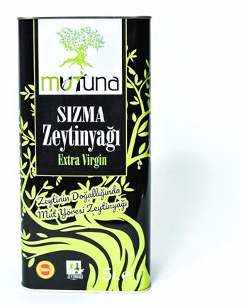 Mutuna Extra Virgin Organik Polifenollü Soğuk Sıkım Teneke Sızma Zeytinyağı 5 lt