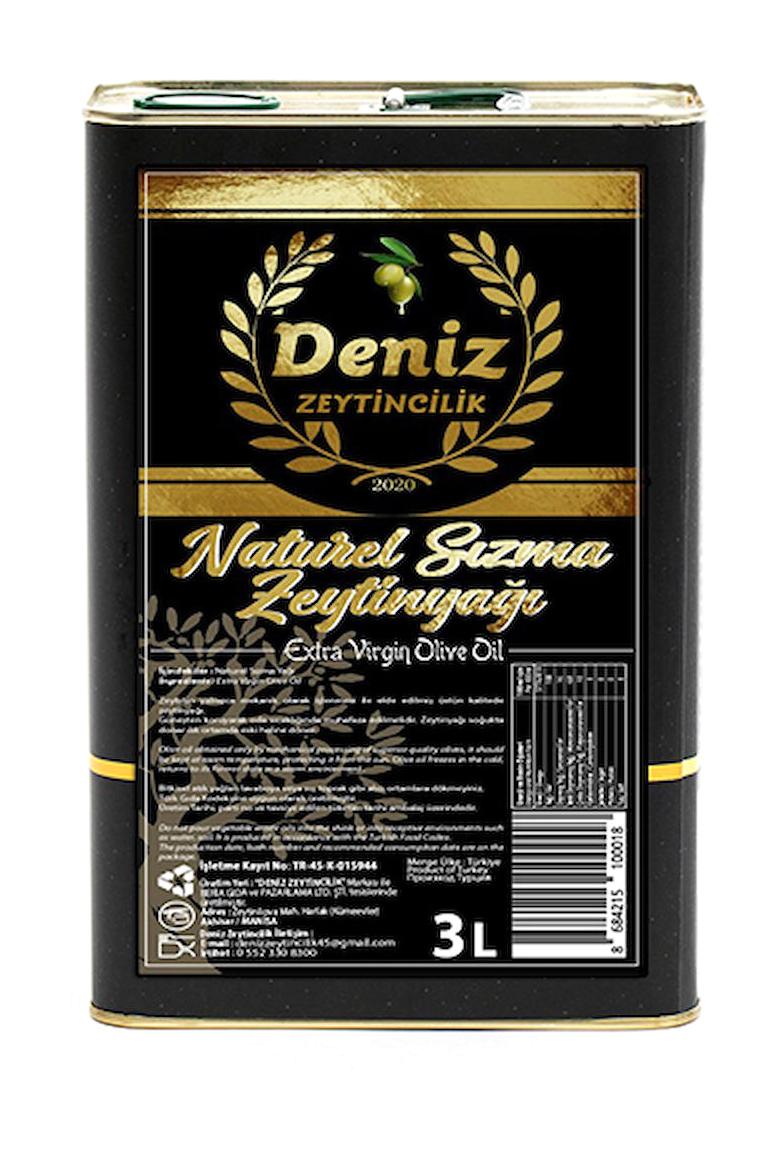 Deniz Zeytincilik Natural Organik Polifenollü Teneke Sızma Zeytinyağı 3 lt