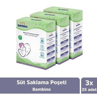 Bambino 3x25'li Süt Saklama Poşet