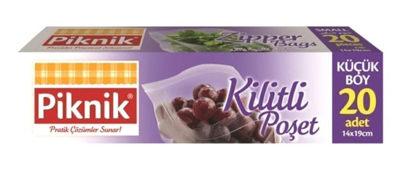 Piknik Küçük Kilitli Buzdolabı Poşeti 20'li