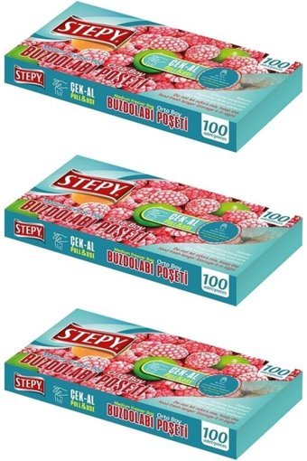 Stepy Çek-Al Orta Buzdolabı Poşeti 3x100'lü