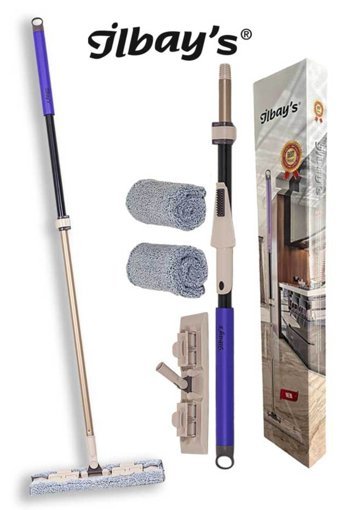İlbay's Teleskopik Klipsli 360°c Döner Başlıklı Mikrofiber Ultra 3 Adet Mop Gri