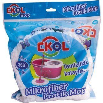 Ekol Mikrofiber Dönerbaşlı Mop Beyaz