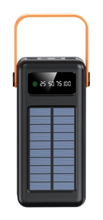 MobilHub Nf105 80000 mAh Güneş Enerjili Hızlı Şarj Dijital Göstergeli Lightning & Micro USB & Type C Çoklu Bağlantı Kablolu Powerbank Siyah