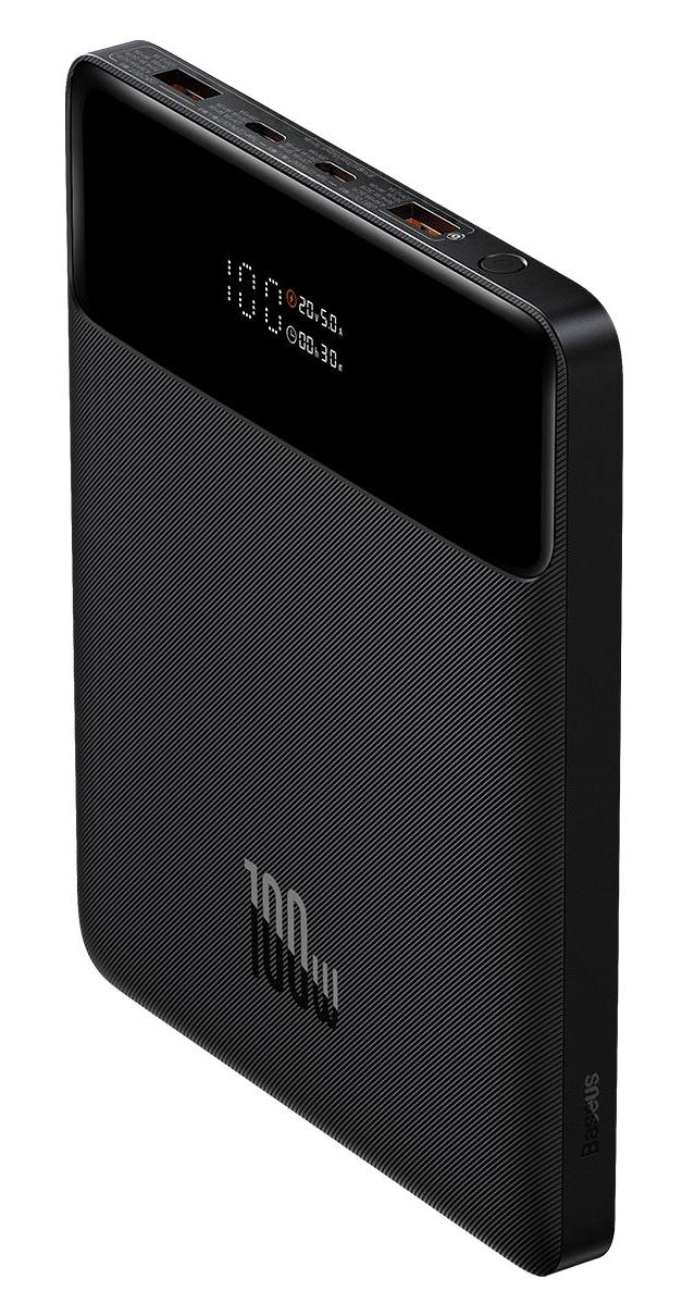 Baseus 20000 mAh Hızlı Şarj Dijital Göstergeli Micro USB Çoklu Bağlantı Kablosuz Powerbank Siyah