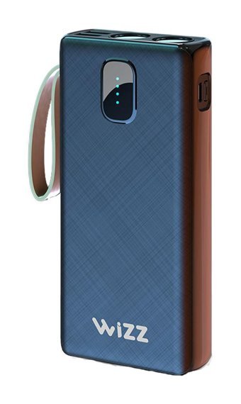 Wizz WP023S 20000 mAh Işıklı USB Type C Çoklu Bağlantı Kablolu Powerbank Lacivert