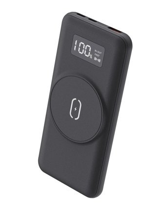 Dexim 10000 mAh Hızlı Şarj Dijital Göstergeli Lightning & Type C Çoklu Bağlantı Kablosuz Powerbank Siyah
