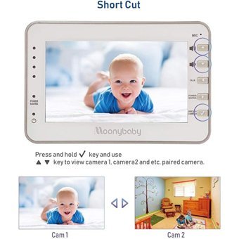 Moonybaby Hareket Sensörlü Gece Görüşlü Dijital 4.3 inç Ekranlı Kablosuz Bebek Kamerası