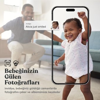 Invidyo Invidyo Hareket Sensörlü Gece Görüşlü Kablosuz Full HD IP Bebek Kamerası