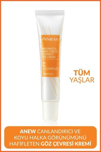 Avon Anew Canlandırıcı Ve Koyu Halka Görünümünü Hafifleten Tüm Ciltler İçin Göz Çevresi Krem Tüp 15 ml