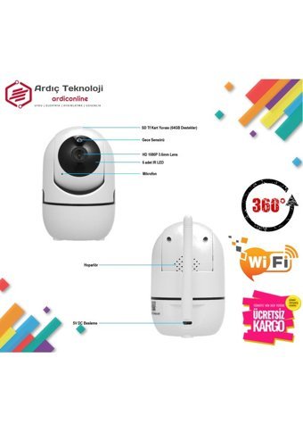 Alpsmart AS-680 Hareket Sensörlü Gece Görüşlü Full HD IP Bebek Kamerası