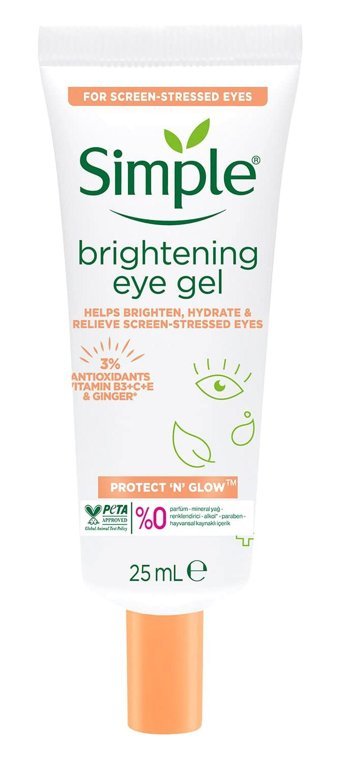 Simple Protect 'N' Glow Aydınlatıcı Tüm Ciltler İçin C Vitaminli Göz Altı Krem Tüp 25 ml