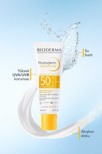 Bioderma Photoderm Aquafluid 50 Faktör Tüm Ciltler İçin Nemlendirici Suya Dayanıklı Yüz Güneş Kremi 100 ml