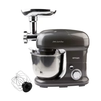 Emsan Bella Gusto Maxi Aliminyum Döküm 1300 W 5 lt Stand Hamur Yoğurma ve Mutfak Şefi Antrasit