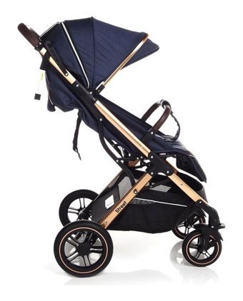Baby Plus Byp-Strt Katlanabilir Tek Elle Kapanan 360 Derece Dönen Tam Yatar Bebek Arabası Lacivert