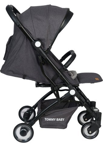 Tommy Baby Golf Katlanabilir Tek Elle Kapanan 360 Derece Dönen Tam Yatar Kabin Tipi Puset Bebek Arabası Antrasit