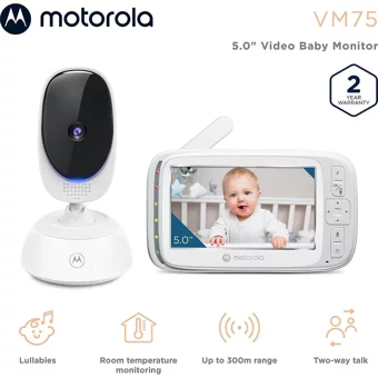 Motorola VM75 Hareket Sensörlü Gece Görüşlü Dijital 5 inç Ekranlı Kablosuz Bebek Kamerası