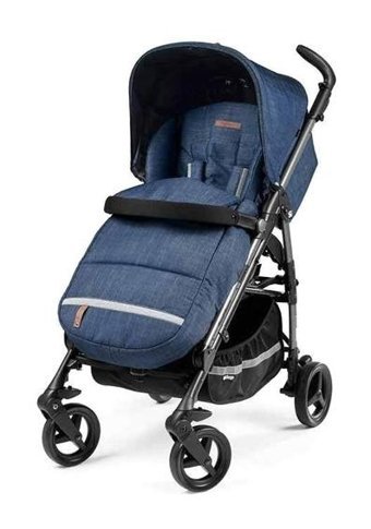 Peg Perego Si Katlanabilir Tek Elle Kapanan 360 Derece Dönen Tam Yatar Puset Bebek Arabası Mavi