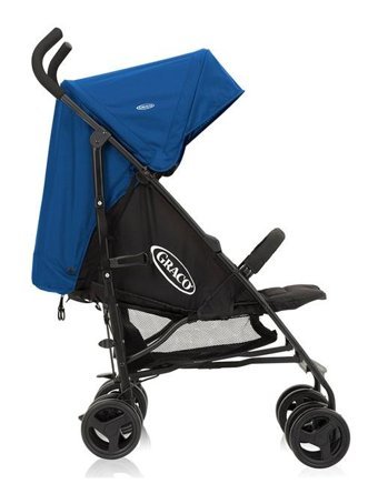 Graco Travelite Katlanabilir Tek Elle Kapanan Tam Yatar Baston Bebek Arabası Mavi
