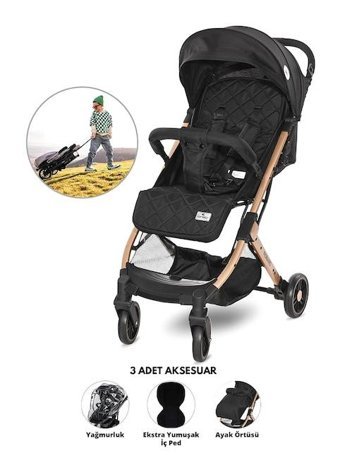 Lorelli Fiorano Katlanabilir Tek Elle Kapanan 360 Derece Dönen Kabin Tipi Puset Bebek Arabası Siyah