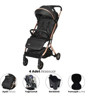 Lorelli Myla Katlanabilir Tek Elle Kapanan 360 Derece Dönen Tam Yatar Kabin Tipi Puset Bebek Arabası Gri