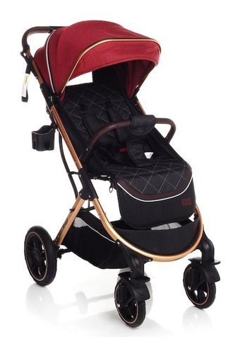 Baby Plus Street Çift Yönlü Katlanabilir Tek Elle Kapanan 360 Derece Dönen Tam Yatar Puset Bebek Arabası Kırmızı
