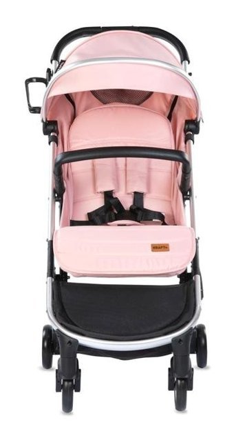 Kraft Smart Çift Yönlü Katlanabilir Tek Elle Kapanan 360 Derece Dönen Kabin Tipi Puset Bebek Arabası Pembe