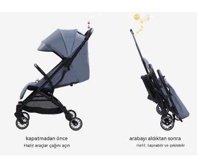 Haiyaao Sty01 Katlanabilir Bebek Arabası Kırmızı