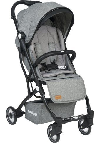 Tommy Baby İnci Çift Yönlü Katlanabilir Tek Elle Kapanan 360 Derece Dönen Kabin Tipi Puset Bebek Arabası Gri