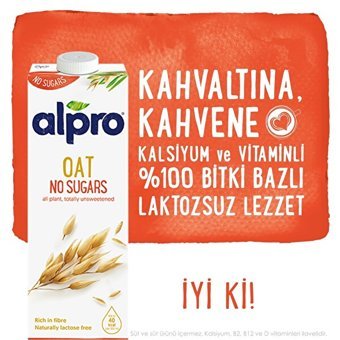 Alpro Şekersiz Yulaf Sütü Laktozsuz 1 lt