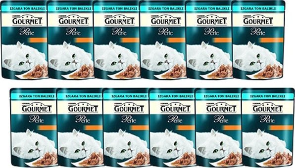 Purina Perle Ton Balıklı Yetişkin Yaş Kedi Maması 12x85 gr