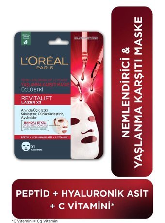 L'oréal Paris Revitalift Lazer X3 Yaşlanma Karşıtı Nemlendirici Krem Yüz Maskesi
