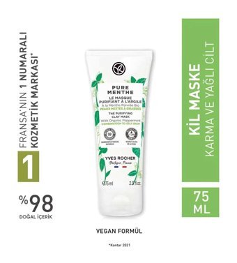 Yves Rocher Pure Menthe Killi Nemlendirici Krem Yüz Maskesi