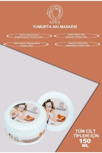Luua Gözenek Sıkılaştırıcı Yumurta Akı Nemlendirici Krem Yüz Maskesi