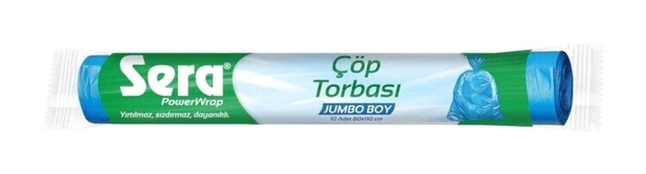 Sera Kokulu Jumbo Boy 80x110 cm Çöp Poşeti 10 Adet Mavi