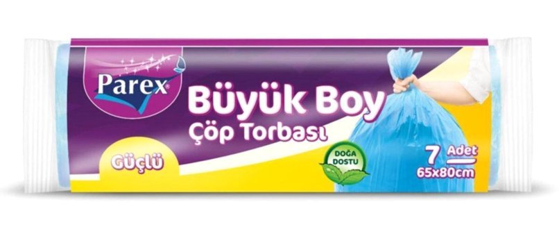 Parex Kokulu Büyük Boy 65x80 cm Çöp Poşeti 7 Adet Mavi