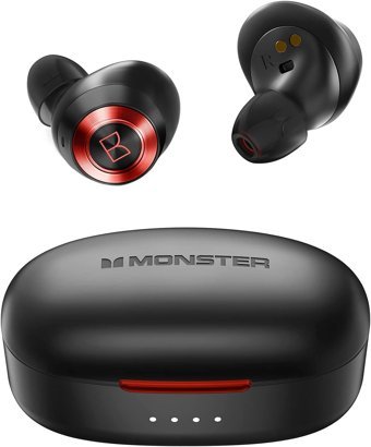 Monster 100 AirLinks Su Geçirmez 5.0 Silikonsuz Gürültü Önleyici Kablosuz Kulak İçi Bluetooth Kulaklık Siyah