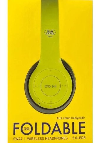 Subzero SW44 Android-iOS Uyumlu Tek Mikrofonlu 5.0 Silikonsuz Kablosuz Kulak Üstü Bluetooth Kulaklık Sarı